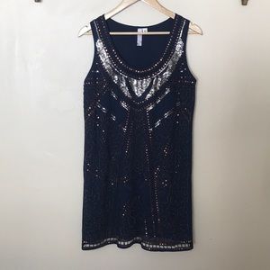 NEW Alya Navy Sequin Dress. Medium